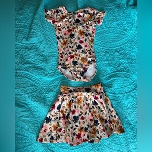 Floral Kids Skirt and Bodysuit Set by Little Foxies